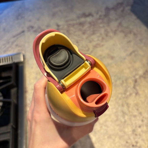 Owala Pink and Yellow Free Sip Water Bottle 32oz - Picture 4 of 4